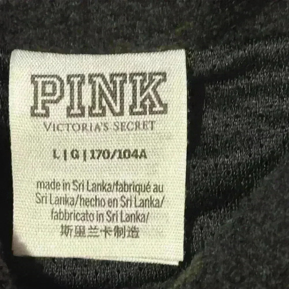 PINK VICTORIA'S SECRET Anorak Jacket Black Fleece Cowl Neck size L - Picture 6 of 8